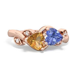 Citrine Floral Elegance 14K Rose Gold ring R5790