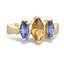 Citrine Three Peeks 14K Yellow Gold ring R2433