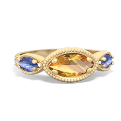 Citrine Milgrain Marquise 14K Yellow Gold ring R5700