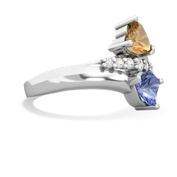 Citrine Heart To Heart 14K White Gold ring R2064