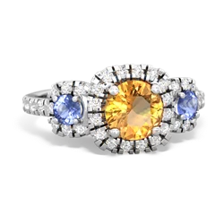 Citrine Regal Halo 14K White Gold ring R5350