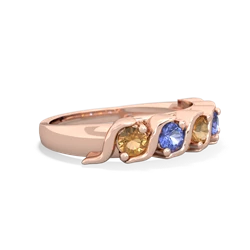 Citrine Anniversary Band 14K Rose Gold ring R2089