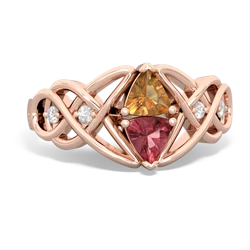 Citrine Keepsake Celtic Knot 14K Rose Gold ring R5300