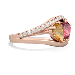 Citrine Nestled Heart Keepsake 14K Rose Gold ring R5650