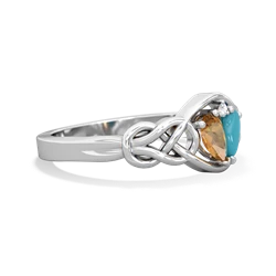 Citrine Celtic Love Knot 14K White Gold ring R5420