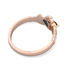 Citrine 'Our Heart' Claddagh 14K Rose Gold ring R2388