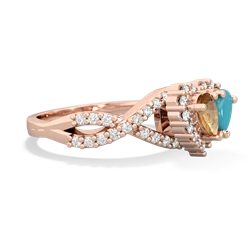 Citrine Diamond Twist 'One Heart' 14K Rose Gold ring R2640HRT