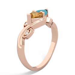 Citrine Floral Elegance 14K Rose Gold ring R5790