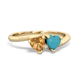 Citrine Sweethearts 14K Yellow Gold ring R5260