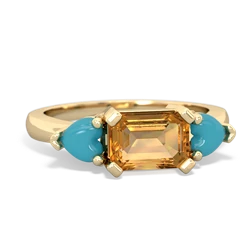 Citrine Three Stone 14K Yellow Gold ring R5235