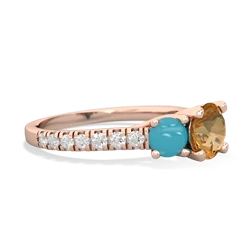 Citrine Pave Trellis 14K Rose Gold ring R5500