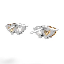 Citrine Sweethearts 14K White Gold earrings E5260