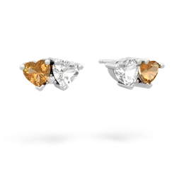 Citrine Sweethearts 14K White Gold earrings E5260