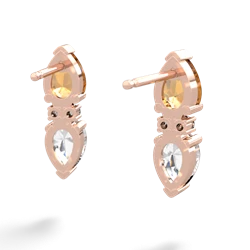 Citrine Bowtie Drop 14K Rose Gold earrings E0865