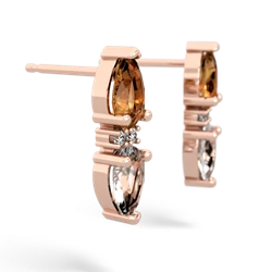 Citrine Bowtie Drop 14K Rose Gold earrings E0865