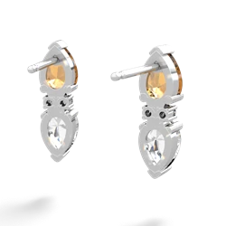 Citrine Bowtie Drop 14K White Gold earrings E0865