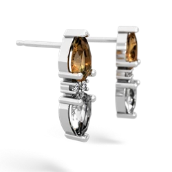 Citrine Bowtie Drop 14K White Gold earrings E0865