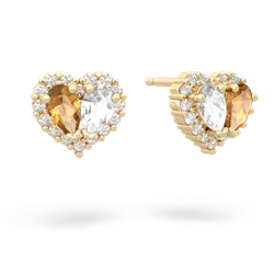 Citrine Halo 14K Yellow Gold earrings E7008