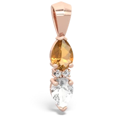 Citrine Bowtie Drop 14K Rose Gold pendant P0865