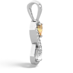 Citrine Diamond Infinity 14K White Gold pendant P5390