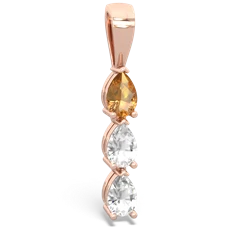 Citrine Dew Drops 14K Rose Gold pendant P2251