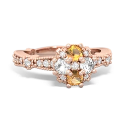 Citrine Sparkling Tiara Cluster 14K Rose Gold ring R26293RD