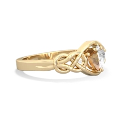 Citrine Celtic Love Knot 14K Yellow Gold ring R5420