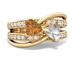 Citrine Bowtie 14K Yellow Gold ring R2360