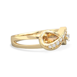 Citrine Diamond Infinity 14K Yellow Gold ring R5390