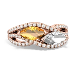 Citrine Diamond Rivers 14K Rose Gold ring R3070