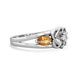 Citrine Hearts Intertwined 14K White Gold ring R5880