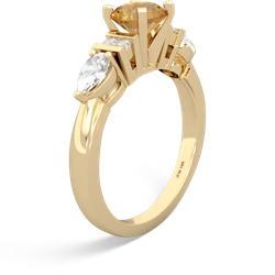 Citrine 6Mm Round Eternal Embrace Engagement 14K Yellow Gold ring R2005