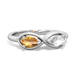 Citrine Infinity 14K White Gold ring R5050