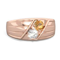 Citrine Men's Streamline 14K Rose Gold ring R0460