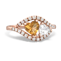 Citrine Mother And Child 14K Rose Gold ring R3010