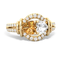 Citrine Art-Deco Keepsake 14K Yellow Gold ring R5630