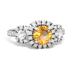 Citrine Regal Halo 14K White Gold ring R5350