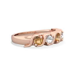 Citrine Anniversary Band 14K Rose Gold ring R2089