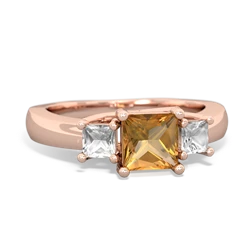 Citrine Three Stone Trellis 14K Rose Gold ring R4015