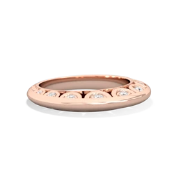 Diamond Art Deco Wedding Band 14K Rose Gold ring W2001