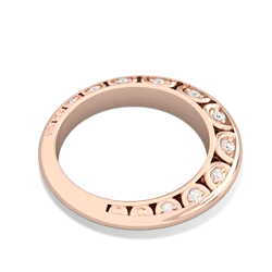 Diamond Art Deco Wedding Band 14K Rose Gold ring W2001