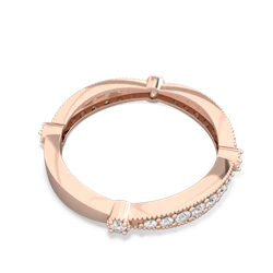 Diamond Sparkling Tiara Wedding Band 14K Rose Gold ring W2629