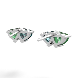 Emerald Sweethearts 14K White Gold earrings E5260