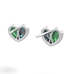 Emerald 'Our Heart' 14K White Gold earrings E5072