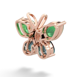 Emerald Butterfly 14K Rose Gold pendant P2215