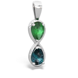 Emerald Infinity 14K White Gold pendant P5050