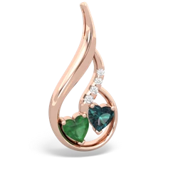 Emerald Keepsake Curves 14K Rose Gold pendant P5450