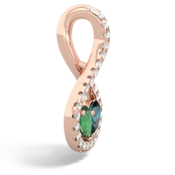 Emerald Pave Twist 'One Heart' 14K Rose Gold pendant P5360