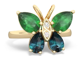 Emerald Butterfly 14K Yellow Gold ring R2215