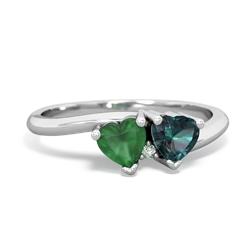 Emerald Sweethearts 14K White Gold ring R5260